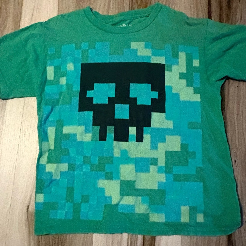 Minecraft Pixel Skull Boys T-Shirt